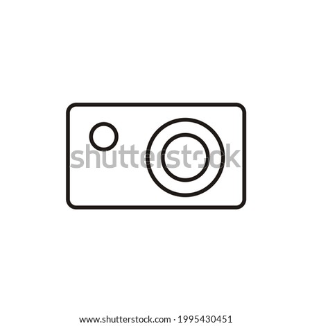 camera line icon design template and illustration with editable