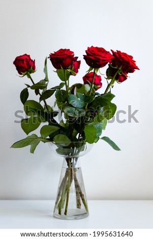 Beautiful roses in a glass vase