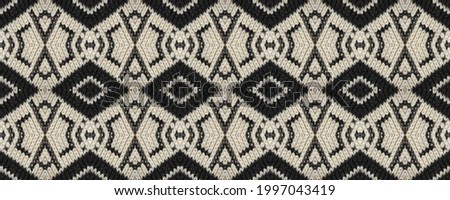 Seamless Ethnic Embroidery. Woven Tapestry Light Brown Print. Georgian Vintage. Modern Rhombus Woolen. Wicker Chinese Knitted. Rug macrame New Year Relief.