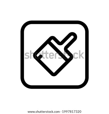 Broom cleaner icon with square style