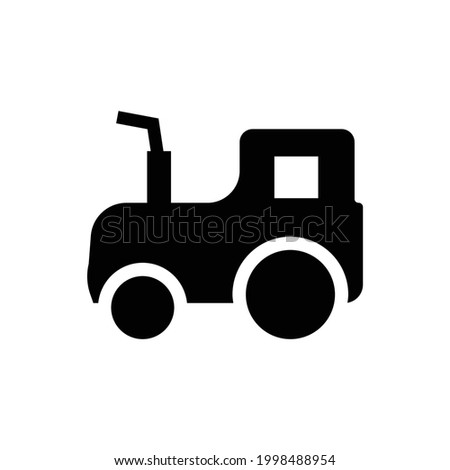 Tractor, working machine vector icon, isolated on white background