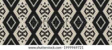 Seamless Ethnic Pattern. Wicker Embroidery Light Brown Print. Norwegian Textile. Decorative Lines Mat. Wicker Russian Stitch. Rug macrame Colorful Retro.