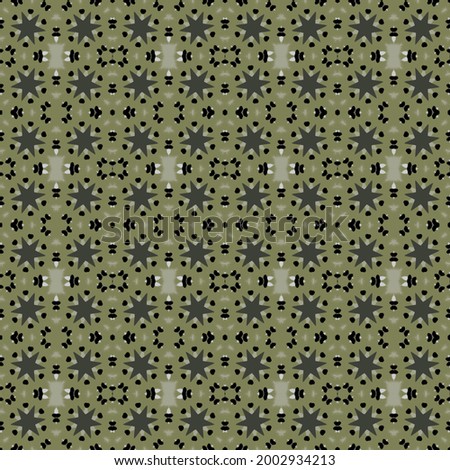 seamless geometric pattern with stars on a green background