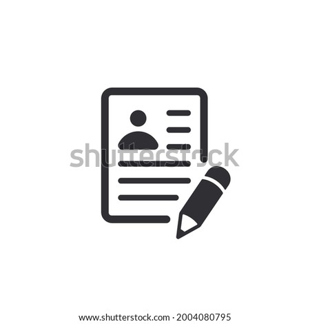 Document icon. Profile sign. Paper icon. Prepare document. Personal document. Worksheet icon. Edit document. Id card. Notes. Record. Pencil icon. Survey. Office documents. Resume sign. Interview. Pen