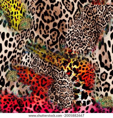 Mixed color decorative leopard background pattern