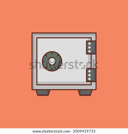 locker vector flat color icon