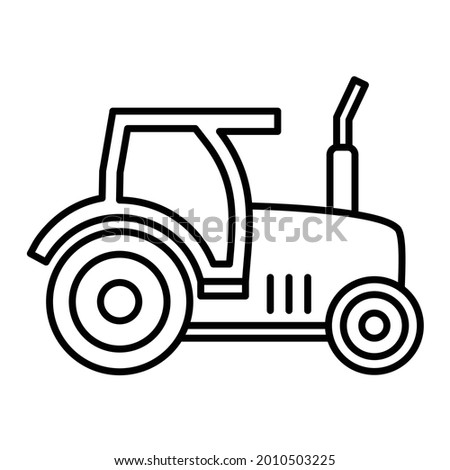 Vector Tractor Outline Icon Design
