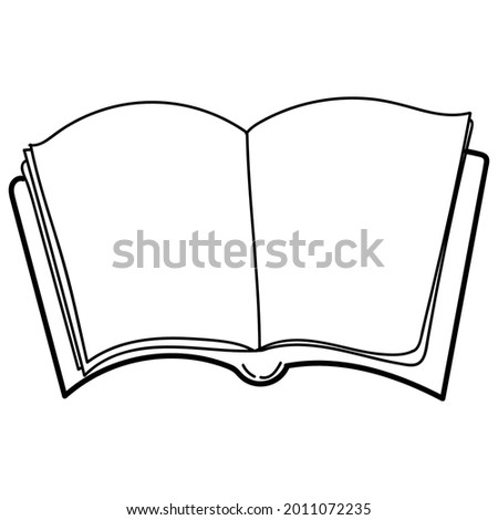 Open book outline vector symbol icon design. Beautiful illustration isolated on white background. Continuous one line drawing book. Vector illustration education supplies back tack to school theme