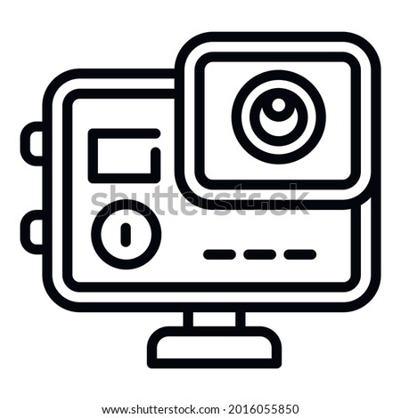 Underwater action camera icon. Outline underwater action camera vector icon for web design isolated on white background