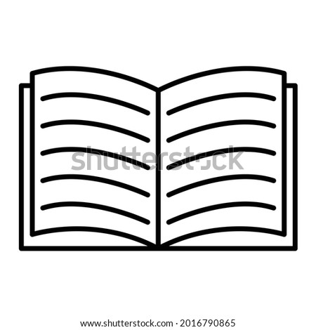 Vector Book Outline Icon Design
