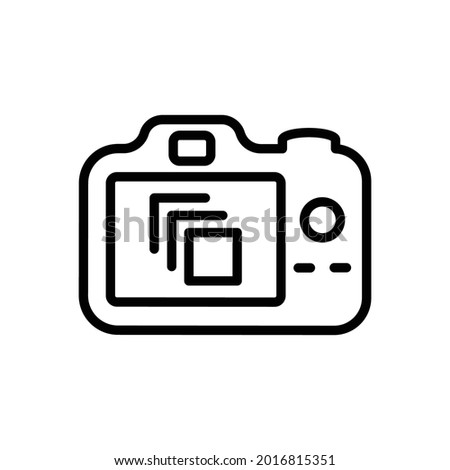 Multi shoot on camera icon, Line Vector graphics