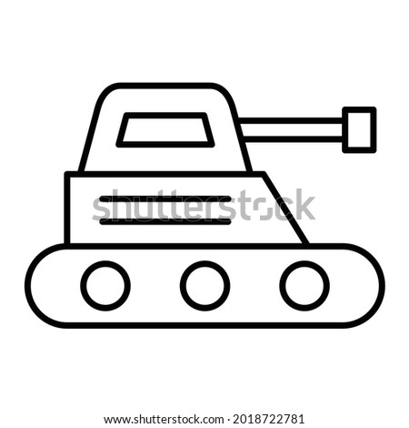 Vector Toy Tank Outline Icon Design
