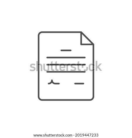 Document or contract line outline icon
