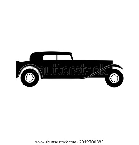 vintage car silhouette. white background
