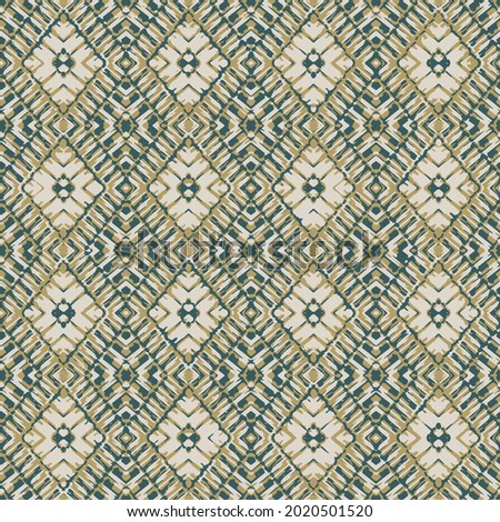 abstract wallpaper pattern seamless background. Vector illustration, green Tile Shape Mosaic Folk Grid Lattice Mesh Seamless Repeat Vector Pattern. Aztec, American, Boho, Ethnic.