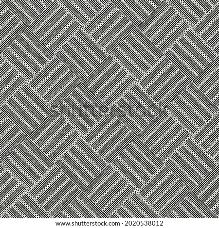 Monochrome Woven Effect Textured Checked Pattern