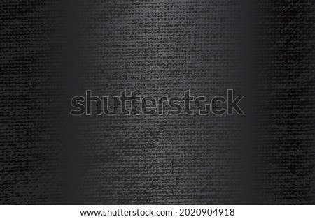 Luxury black metal gradient background with distressed fabric, textile texture. Vector illustration