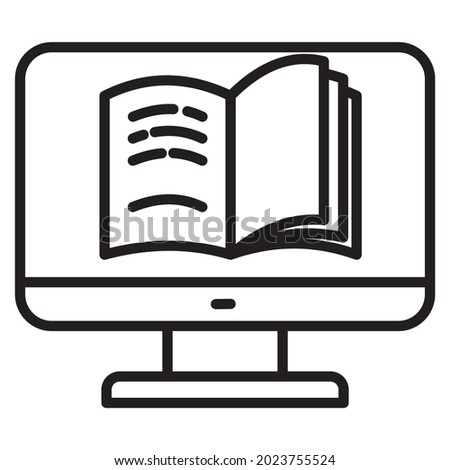 online learning study ebook vector icon