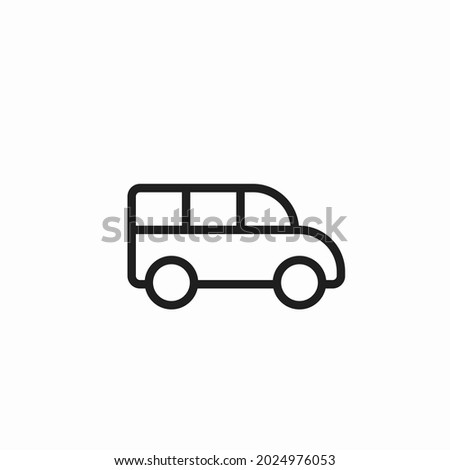 mpv car line icon. family automobile and minivan symbol. isolated vector image in simple style
