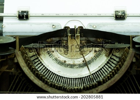 vintage old typewriter with paper