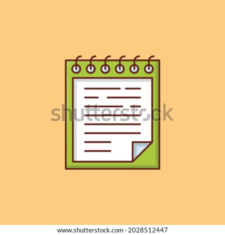 notes vector flat color icon