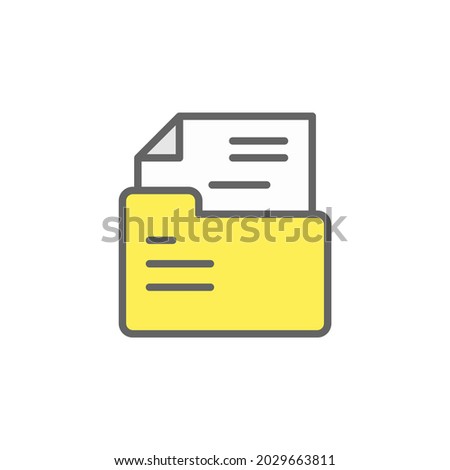 Folder, file outline colored icon. Elements of Business illustration line colored icon. Signs and symbols can be used for web, logo, mobile app, UI, UX