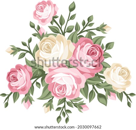 Digital Flowers watercolor illustration. Manual ornament with watercolor flowers roses, floral texture. Design for cover, fabric, textile, wrapping paper