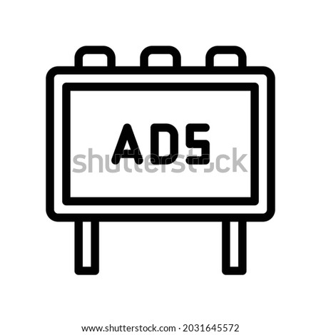 Billboard advertising icon simple with outline style