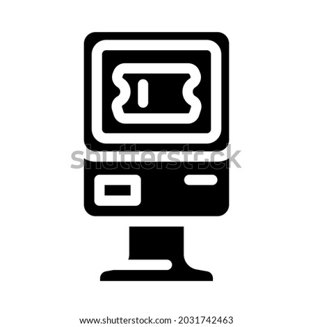 ticket vending machine glyph icon vector. ticket vending machine sign. isolated contour symbol black illustration