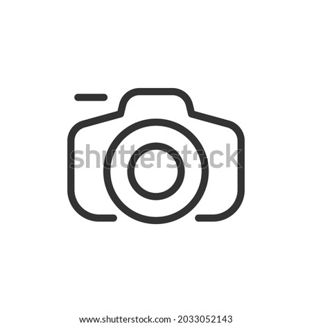 Camera line icon. Web symbol for web and apps. Sign design in outline style. Camera stroke object.