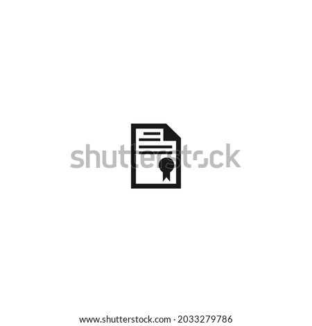 ceritificate black icon isolated white background, for web, app, and presentation 