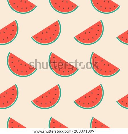 Seamless repeat pattern with watermelon slices.