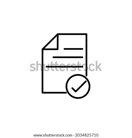 Approved icon vector, Icon of approved , Checklist, file, document, Approved symbol. 