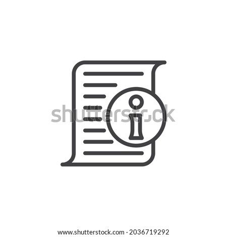 Help desk info page line icon. linear style sign for mobile concept and web design. Information list outline vector icon. Symbol, logo illustration. Vector graphics
