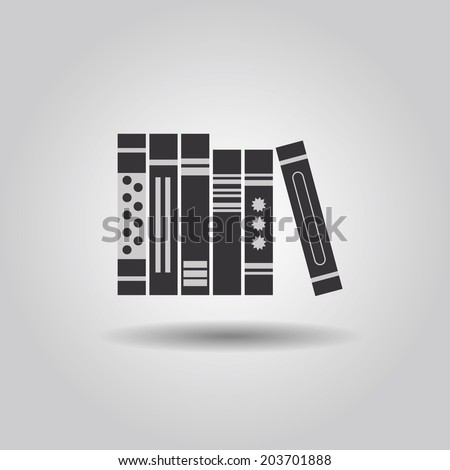 Organized hard copy books icon