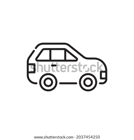 Car vector outline icon style illustration. Eps 10 file