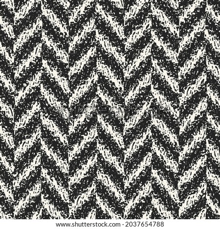 Monochrome Melange Textured Herringbone Pattern