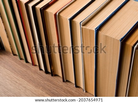 Books on a wooden table