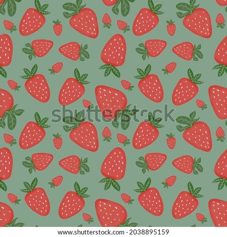 Strawberry background and strawberry seamless pattern and green background