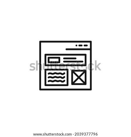 information web page wireframe icon