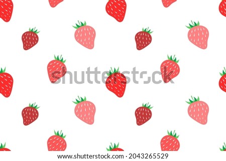 Fresh Strawberry Seamless Pattern White Design
