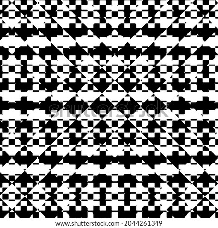 vector pattern in geometric ornamental style. Black and white pattern.
