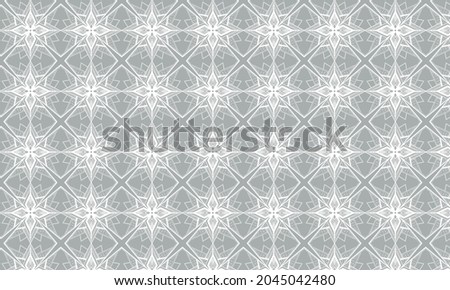 snowflakes seamless fabric pattern with gray background