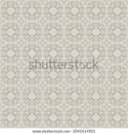 Seamless brown background with light pattern in baroque style. Vector retro illustration. Islam, Arabic, Indian, ottoman motifs. Perfect for printing on fabric or paper.