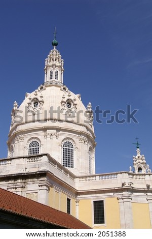 Basilica da Estrela church tower in Lisbon Portugal