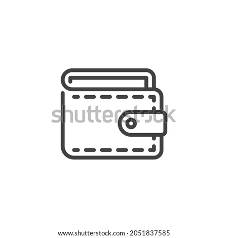 Money wallet line icon. linear style sign for mobile concept and web design. Wallet, purse outline vector icon. Symbol, logo illustration. Vector graphics