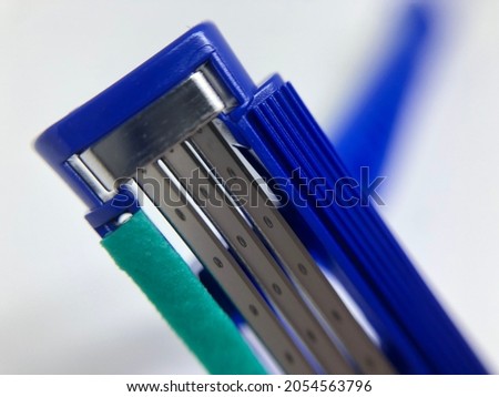 Macro photography of a disposable razor, high quality photography