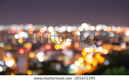 blured lights from Pattaya, Thailand