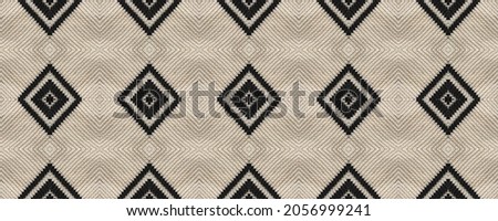 Seamless Ethnic Ornament. Wicker Embroidery Sand Print. Turkmenian Style. Tribal Strips Wicker. Wicker Indian Woolen. Rug macrame Rude Design.