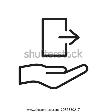Hand holding exit icon design vector illustration